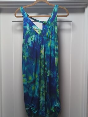 GNW Blue & Green Tie-Dye Sleeveless Dress